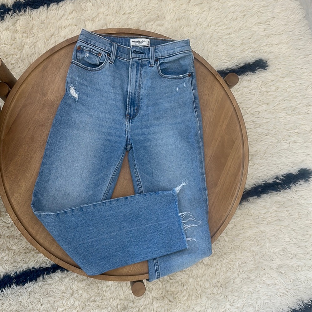 abercrombie ankle straight ultra high rise